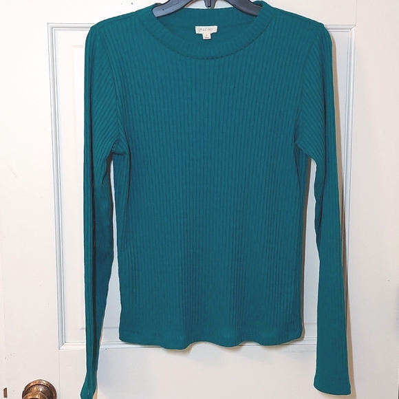 Pilcro green ribbed knit top, size M - Picture 4 of 6